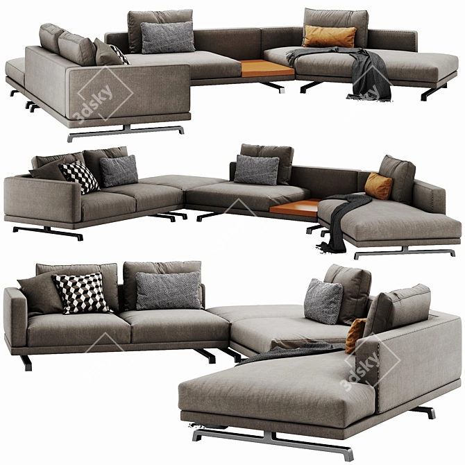 Modern Sectional Sofa by Molteni & C 3D model image 1