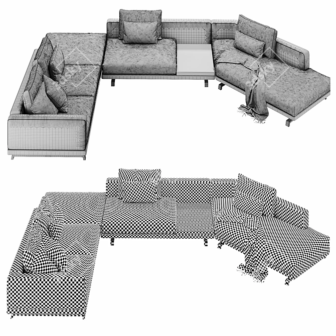 Modern Sectional Sofa by Molteni & C 3D model image 4