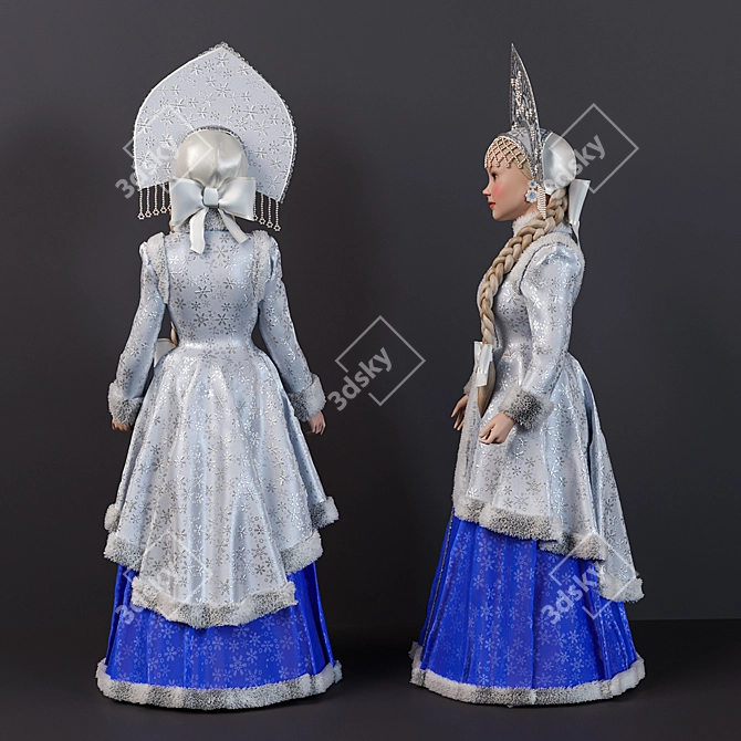 Snow Maiden Doll: 50cm Height 3D model image 2