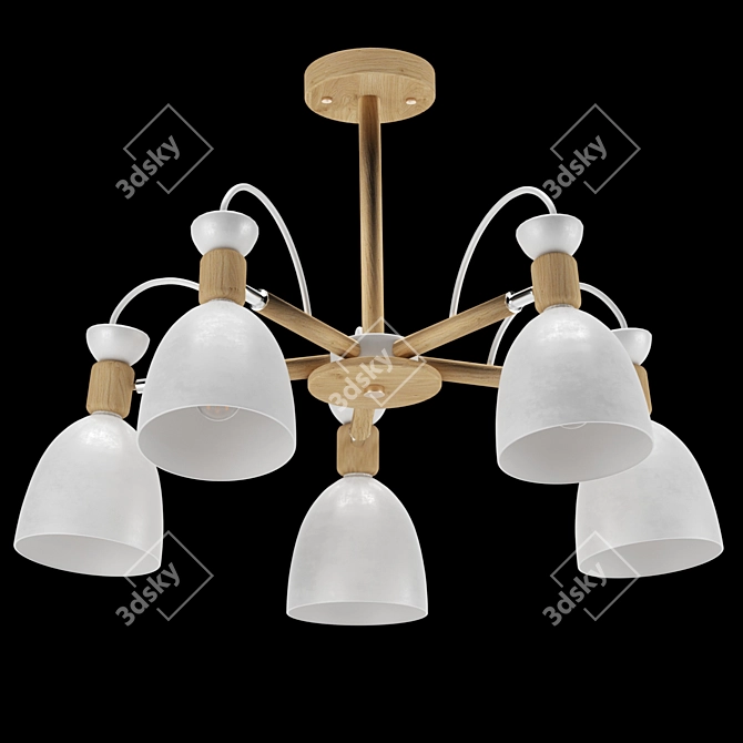 Title: White Shade Ceiling Luminaire by Evoluce 3D model image 1