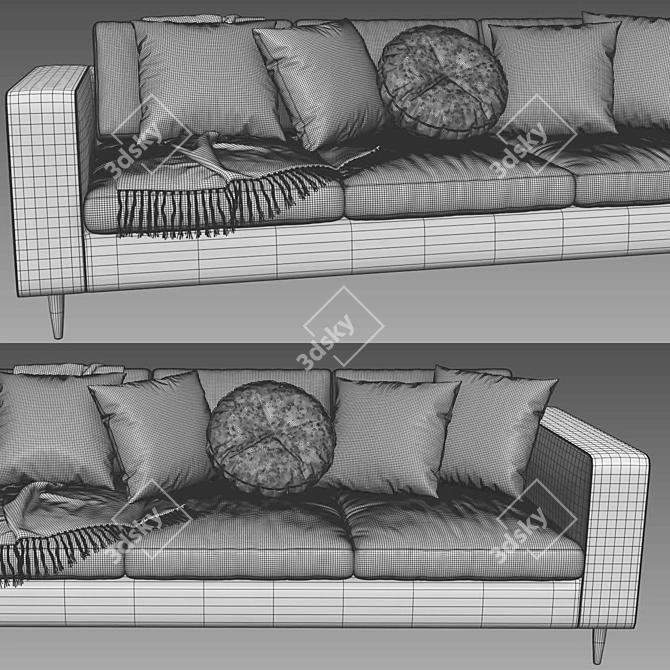 BoConcept Indivi 3 Seater Sofa 3D model image 4