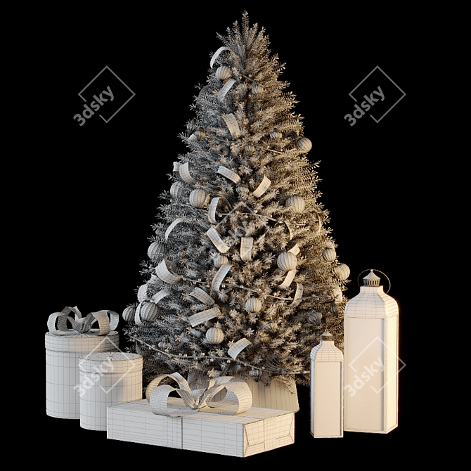 Festive Holiday Tree Décor 3D model image 3