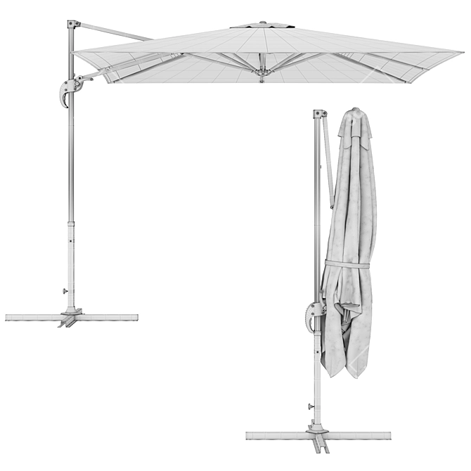 Stylish Cantilever Parasol - 2K Textures 3D model image 5