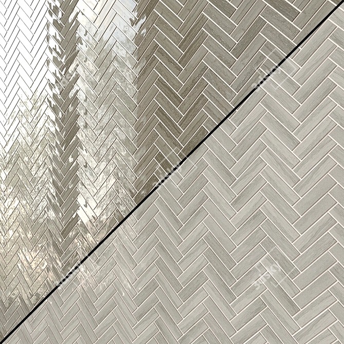 Highland Mosaic Collection: Beige, Cocoa, Dark Greige, Greige, White & Black 3D model image 2