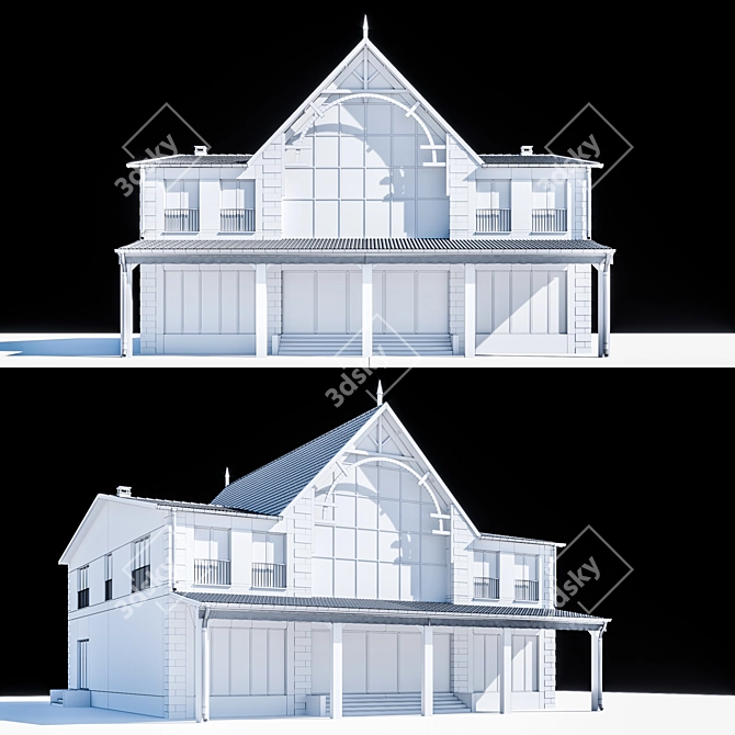 Elegant Two-Storey Home 3D model image 2