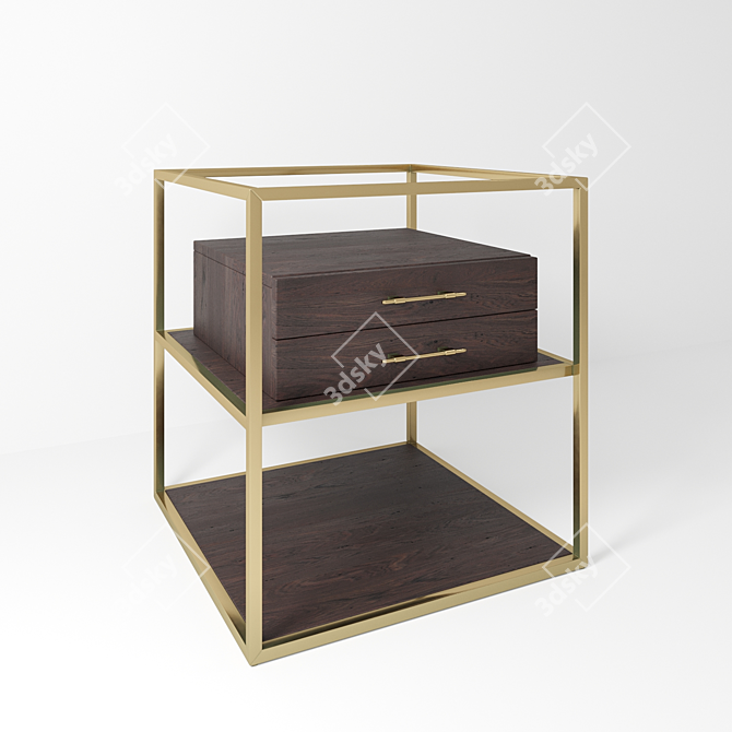 Elegant 50cm GRAND Bedside Table 3D model image 2