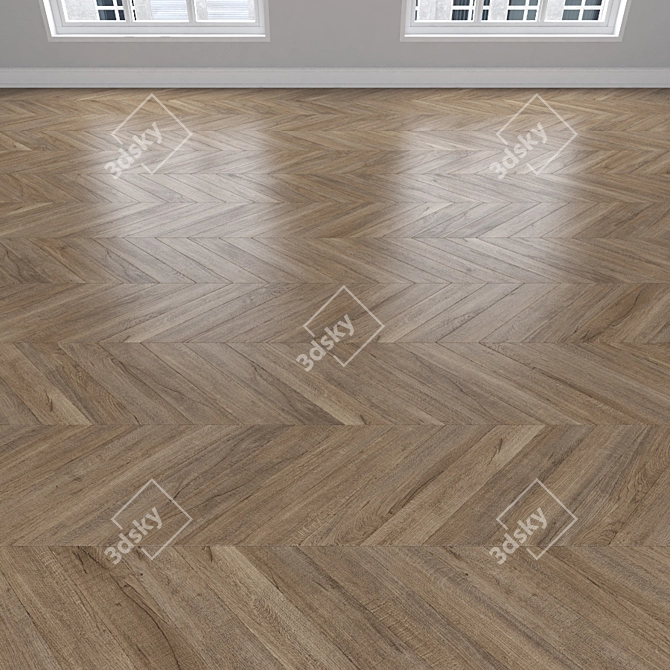 Parquet Oak: Herringbone, Linear, Chevron 3D model image 4