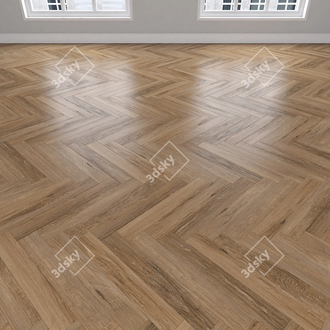 Oak Parquet: Herringbone, Linear, Chevron 3D model image 3