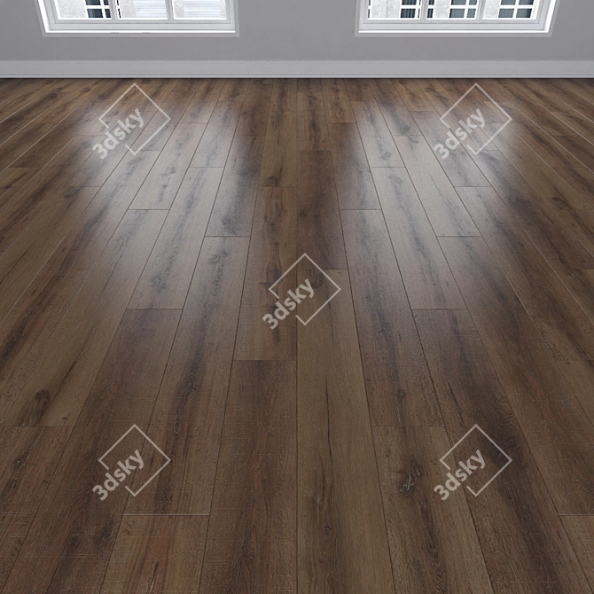 Three Types of Parquet Oak: Herringbone, Linear, Chevron 3D model image 2