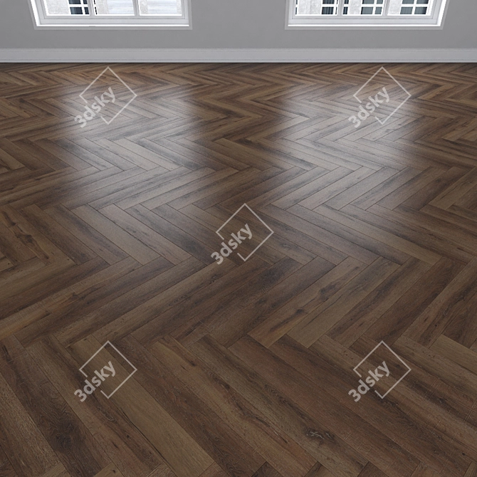 Three Types of Parquet Oak: Herringbone, Linear, Chevron 3D model image 3