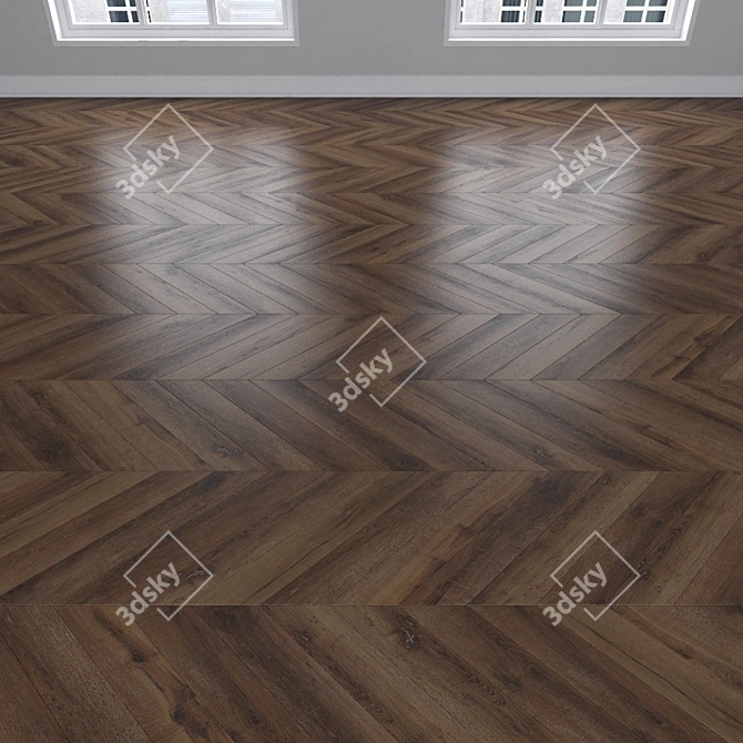 Three Types of Parquet Oak: Herringbone, Linear, Chevron 3D model image 4