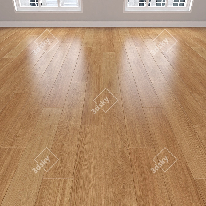 Versatile Parquet Oak, 3 Stunning Designs 3D model image 2