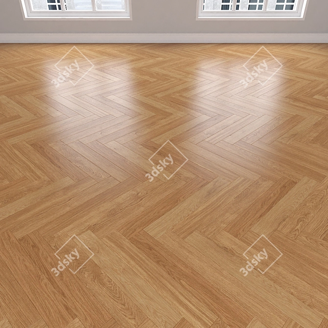 Versatile Parquet Oak, 3 Stunning Designs 3D model image 3