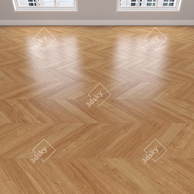 Versatile Parquet Oak, 3 Stunning Designs 3D model image 4