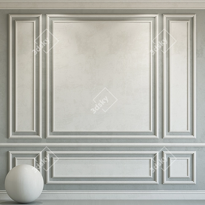 Elegant Plaster with Molding: 114 3D model image 1