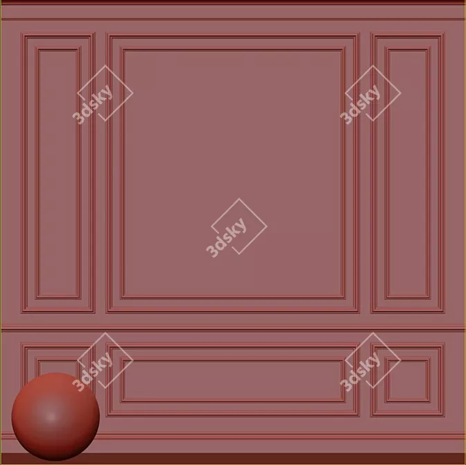 Elegant Plaster with Molding: 114 3D model image 3