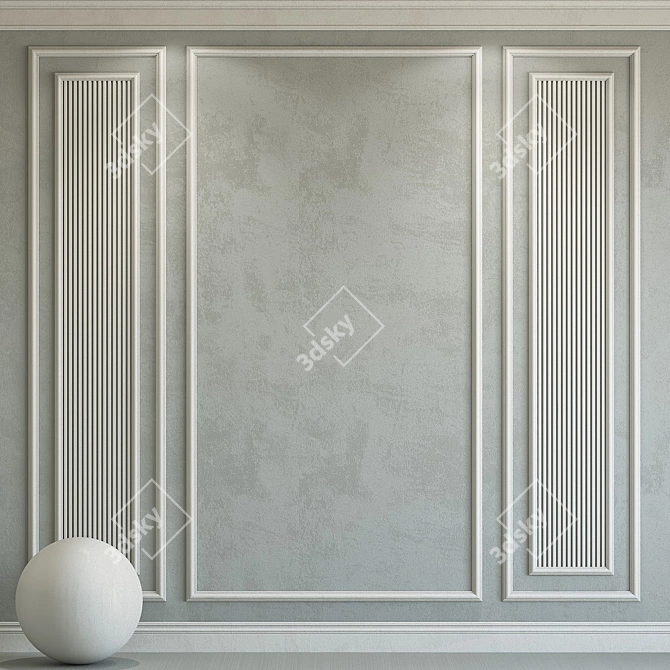 Elegant Plaster with Molding 116 3D model image 1