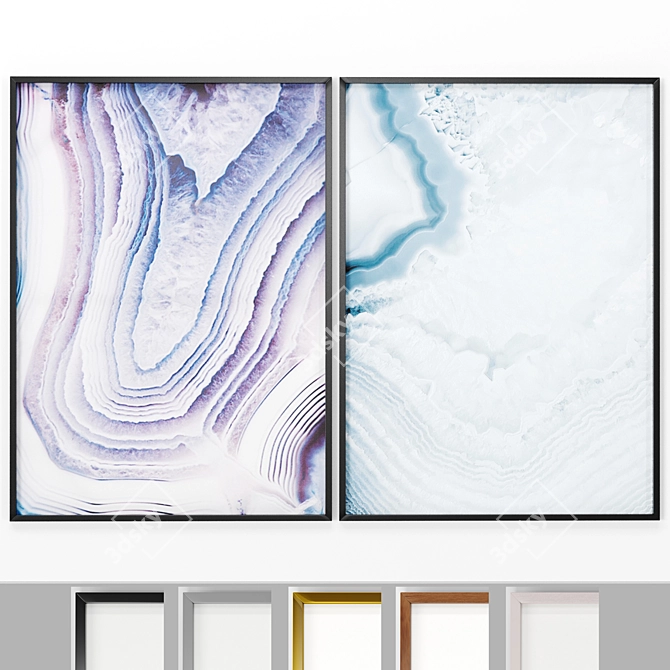 Modern Art Frames Set 3D model image 1