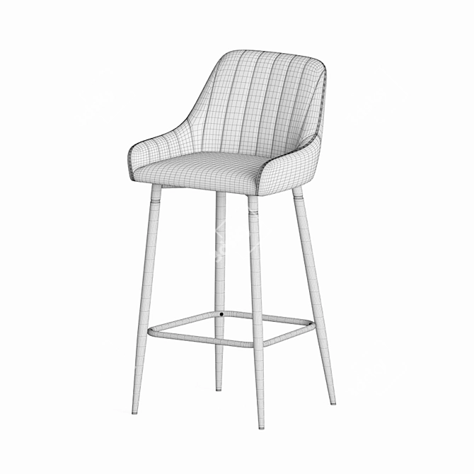 Luxury Hamburg Velvet Bar Chair 3D model image 5