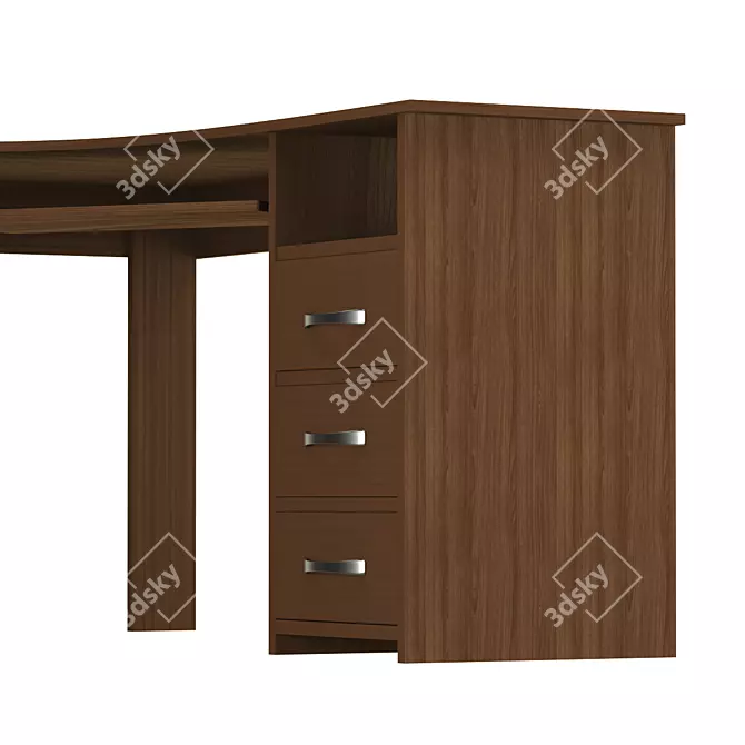 Elegant Computer Desk c237 3D model image 2