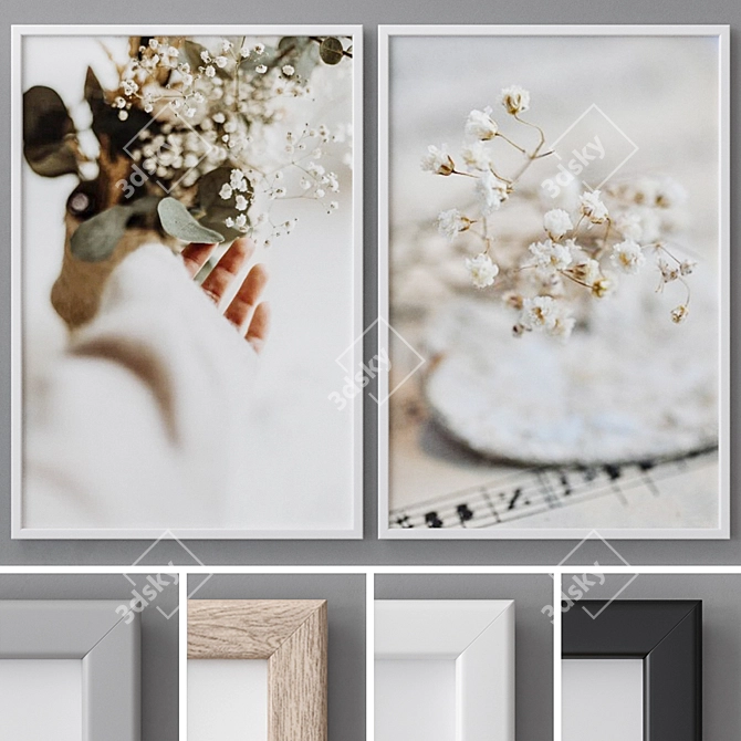 Modern Abstract Photo Frames Set 3D model image 1