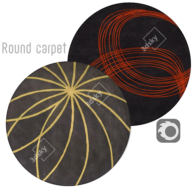 Circular Interior Carpet 3D model image 1