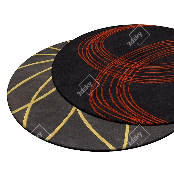 Circular Interior Carpet 3D model image 2