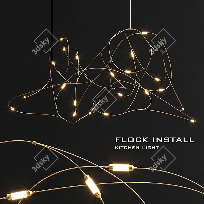 Moooi Flock Pendant Light - Modern Elegance 3D model image 1