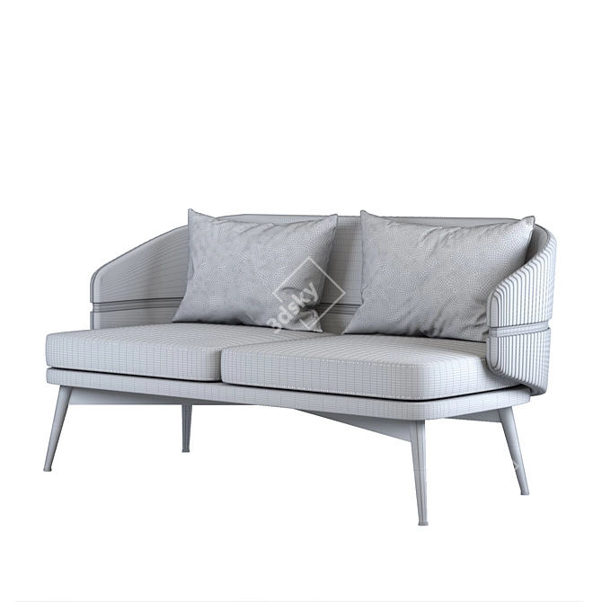 Aster Billy 2 Seater Sofa: Modern Style, Perfect Size 3D model image 5