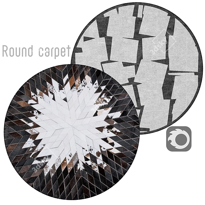 Circular Interior Rug 3D model image 1