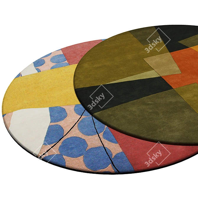 Round Interior Carpet 3D model image 2