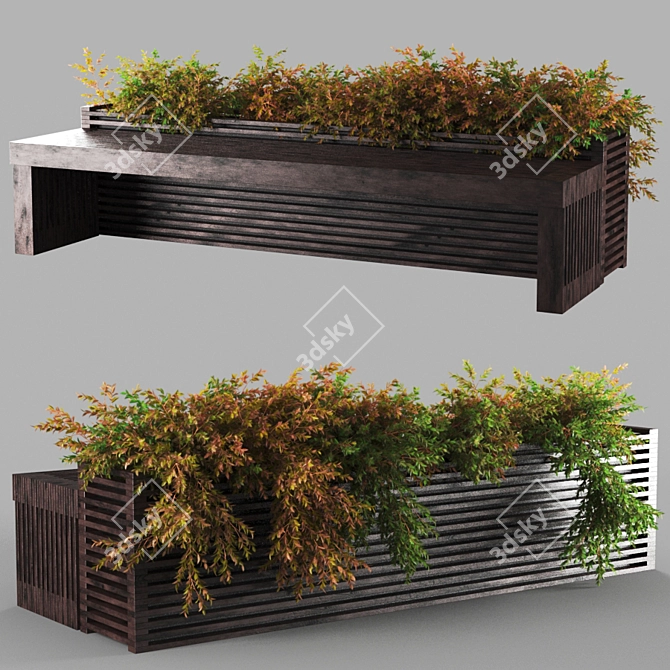 Sleek Poly Bench 3D model image 1