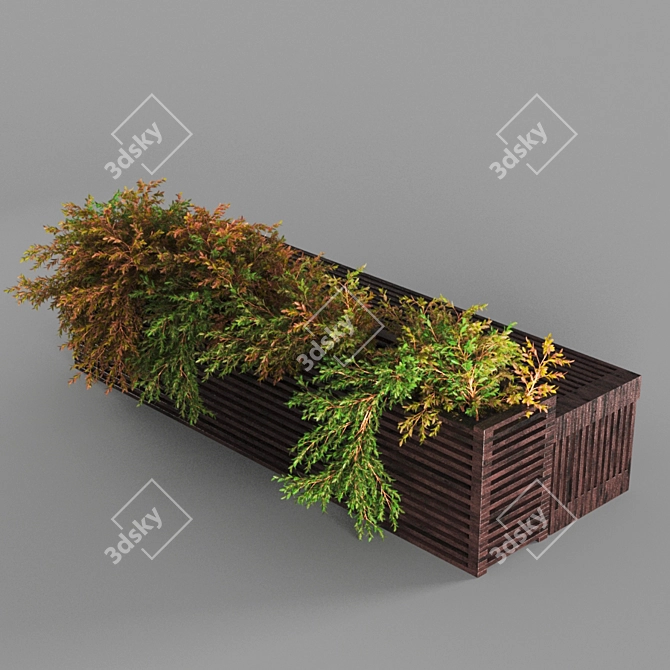 Sleek Poly Bench 3D model image 2