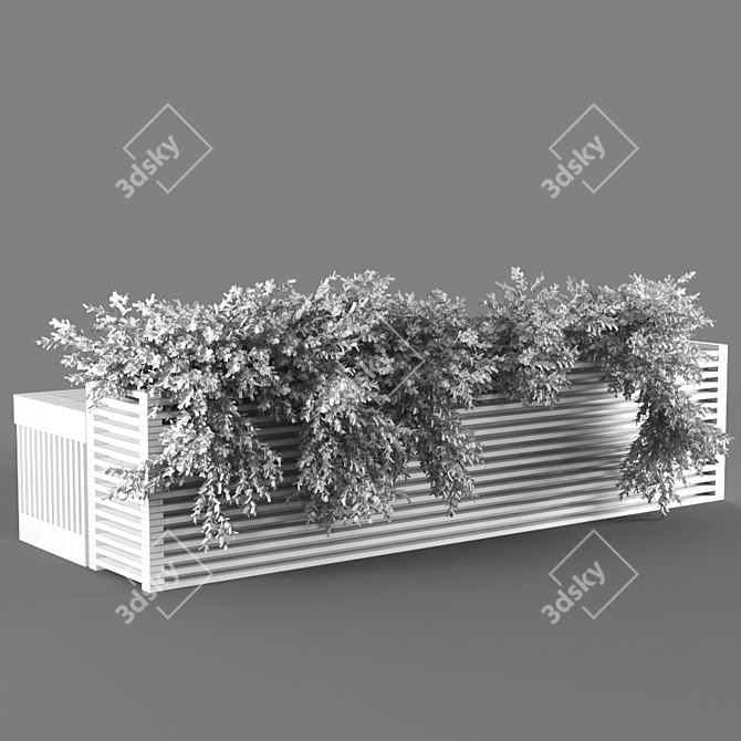 Sleek Poly Bench 3D model image 3