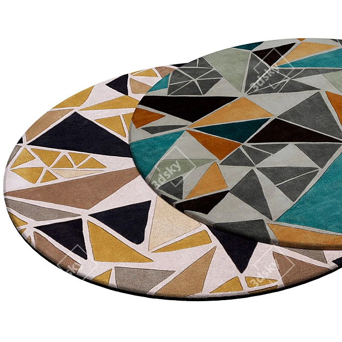 Circular Interior Rug (Круглый ковер для интерьера) 3D model image 2