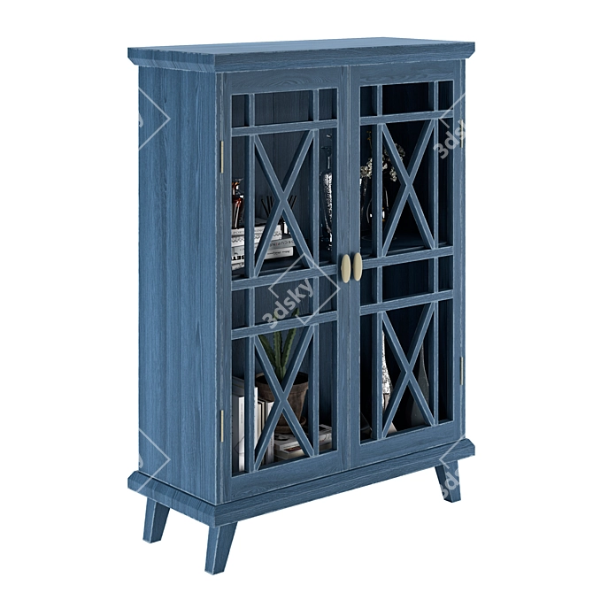 Spacious 4-Door Storage Cabinet 3D model image 2