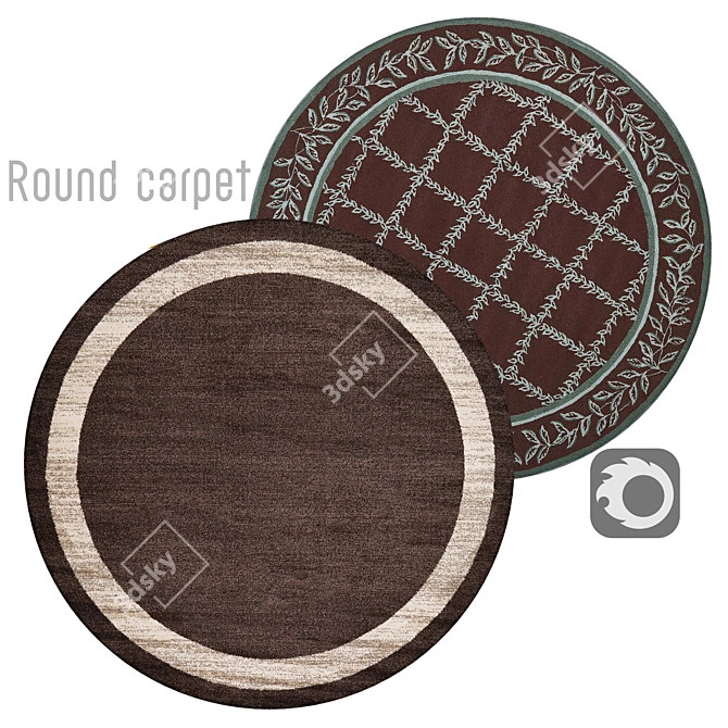 Elegant Round Carpet 3D model image 1
