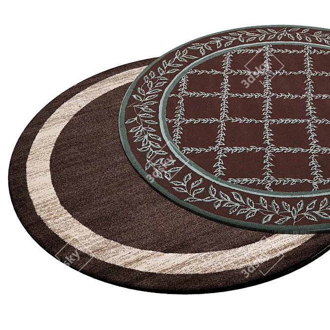 Elegant Round Carpet 3D model image 2