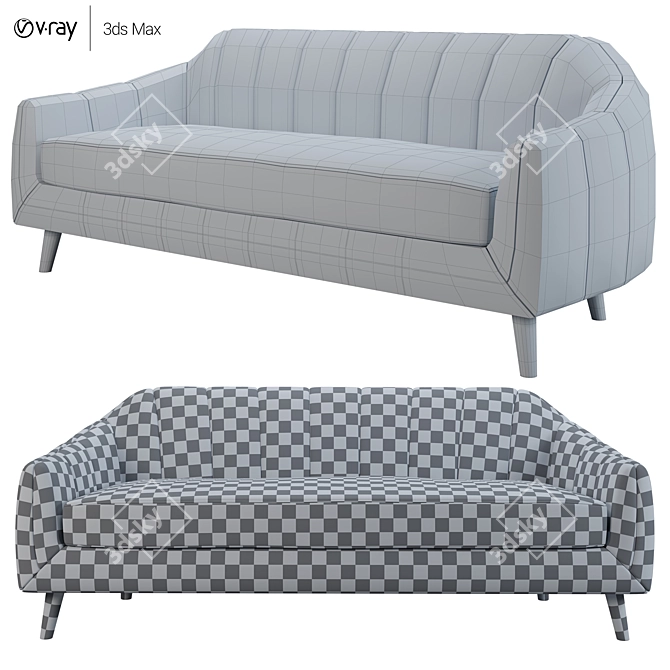 Elegant MyFurnish Jasmine Sofa 3D model image 3