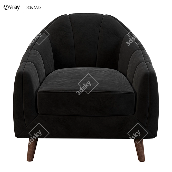 Elegant Jasmine Lite Armchair, 102x100cm 3D model image 2