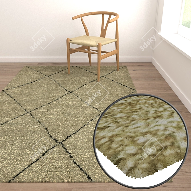 Luxury Vintage Carpets Set 3D model image 5