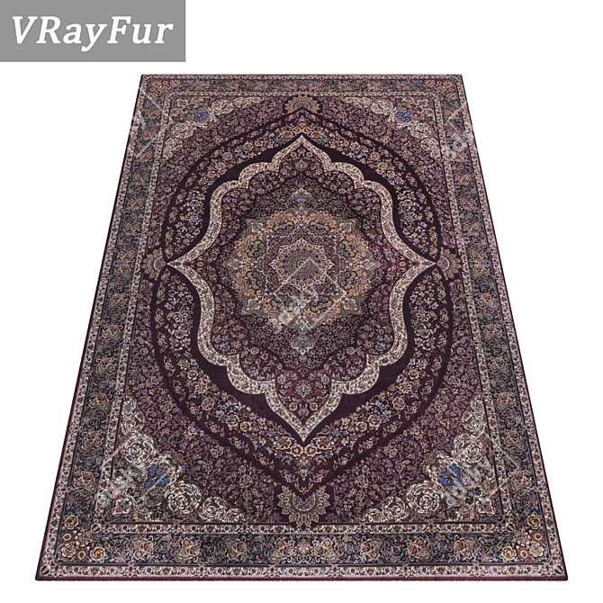 Title: Luxury Carpet Collection: Set of 3 High-Quality Textured Rugs 3D model image 2