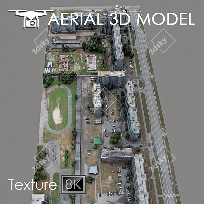 Urban Landscape Drone Scan 3D model image 2