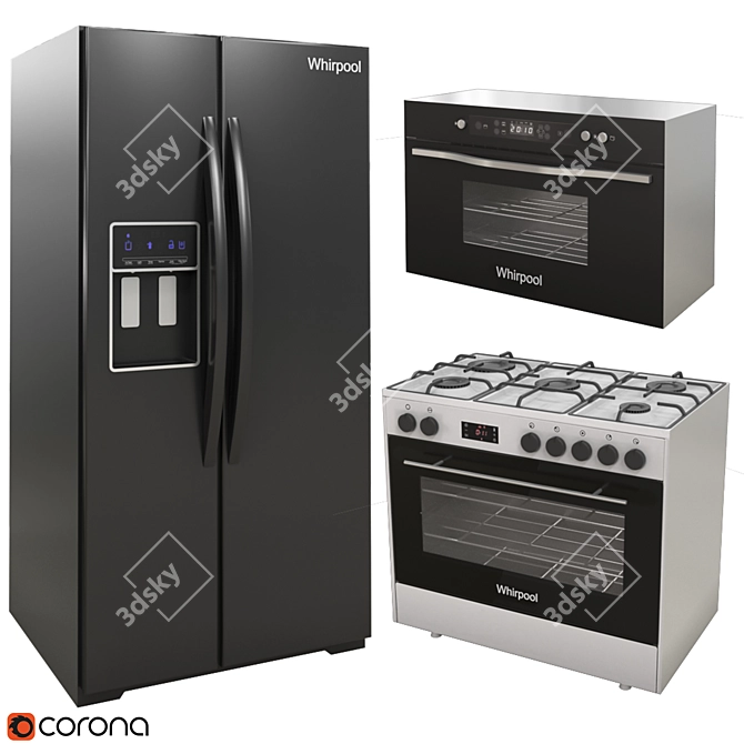 Whirlpool Appliance: Compact, Stylish, Efficient 3D model image 1