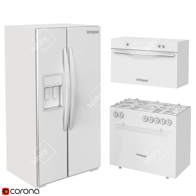 Whirlpool Appliance: Compact, Stylish, Efficient 3D model image 3