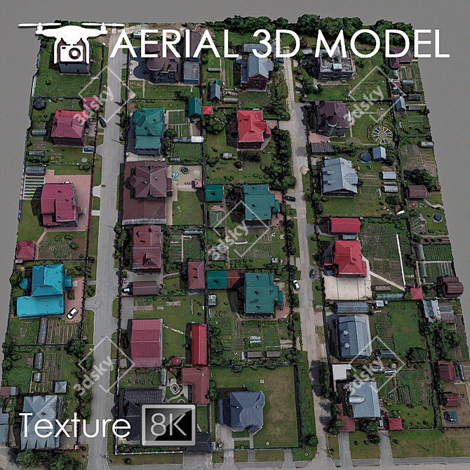 Title: 3D Aerial Landscape Model 3D model image 1