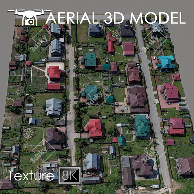 Title: 3D Aerial Landscape Model 3D model image 2
