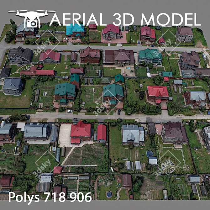Title: 3D Aerial Landscape Model 3D model image 4