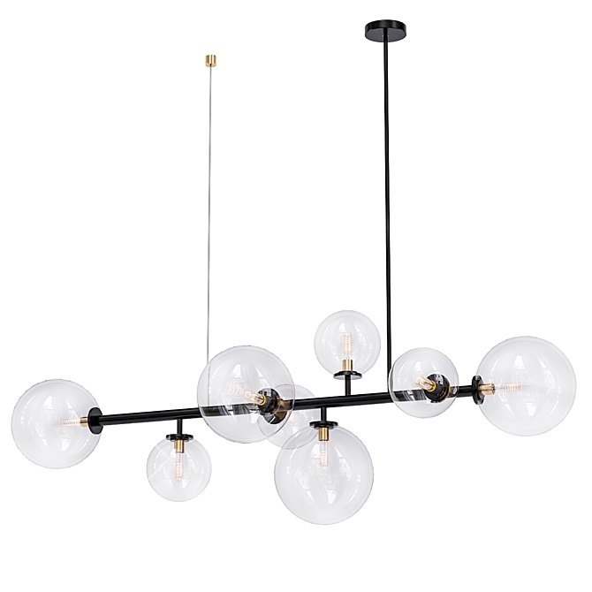 Elegant Black DOMINGO Chandelier 3D model image 1