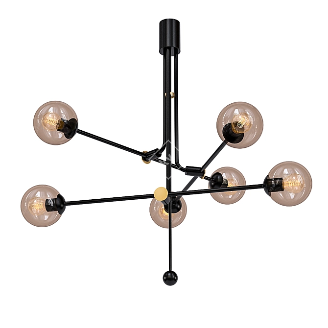 Industrial Metal Hanging Lamp 3D model image 1